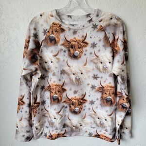 Highland cow holiday pullover